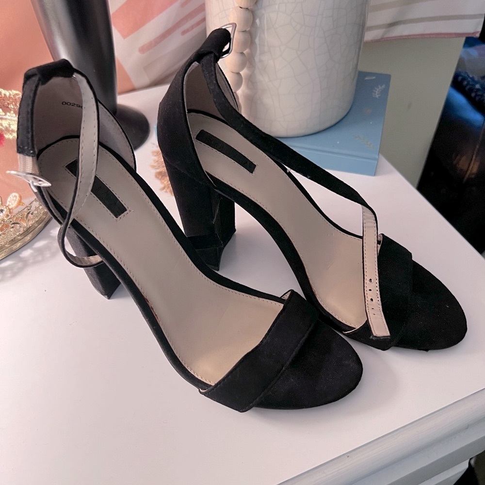 Black block heels